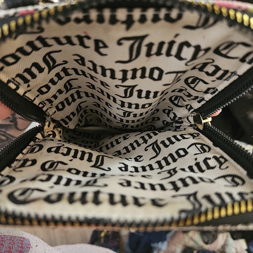 Juicy Couture Black and Pink Crossbody Bag with Floral Design - Picture 3 of 5